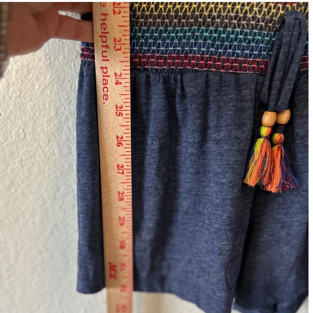 Boho Coastal‎ Sunset Smocked Cover-Up Beach Pool Vacation Romper Soluna SZ M